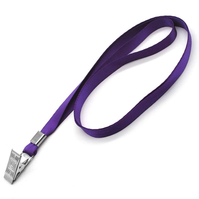 Bird Fiy Purple Lanyards 100 Pack 34" Premium Lanyard Bulldog Clips Bulk Nylon Flat Lanyard with Badge Clip (Purple, 100 Pack) - Image 4